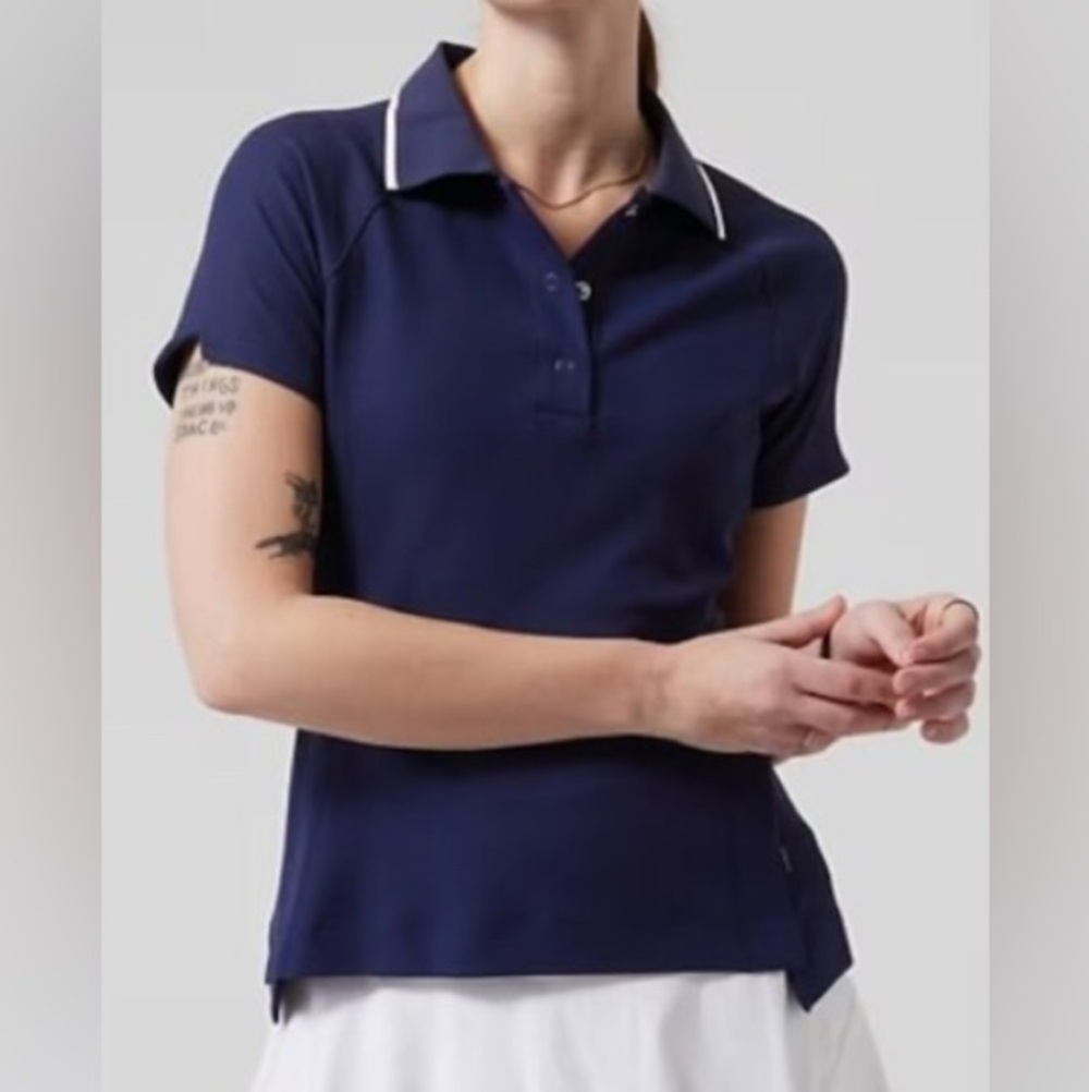 Athleta - NEW - EVERYDAY POLO TEE. Navy.